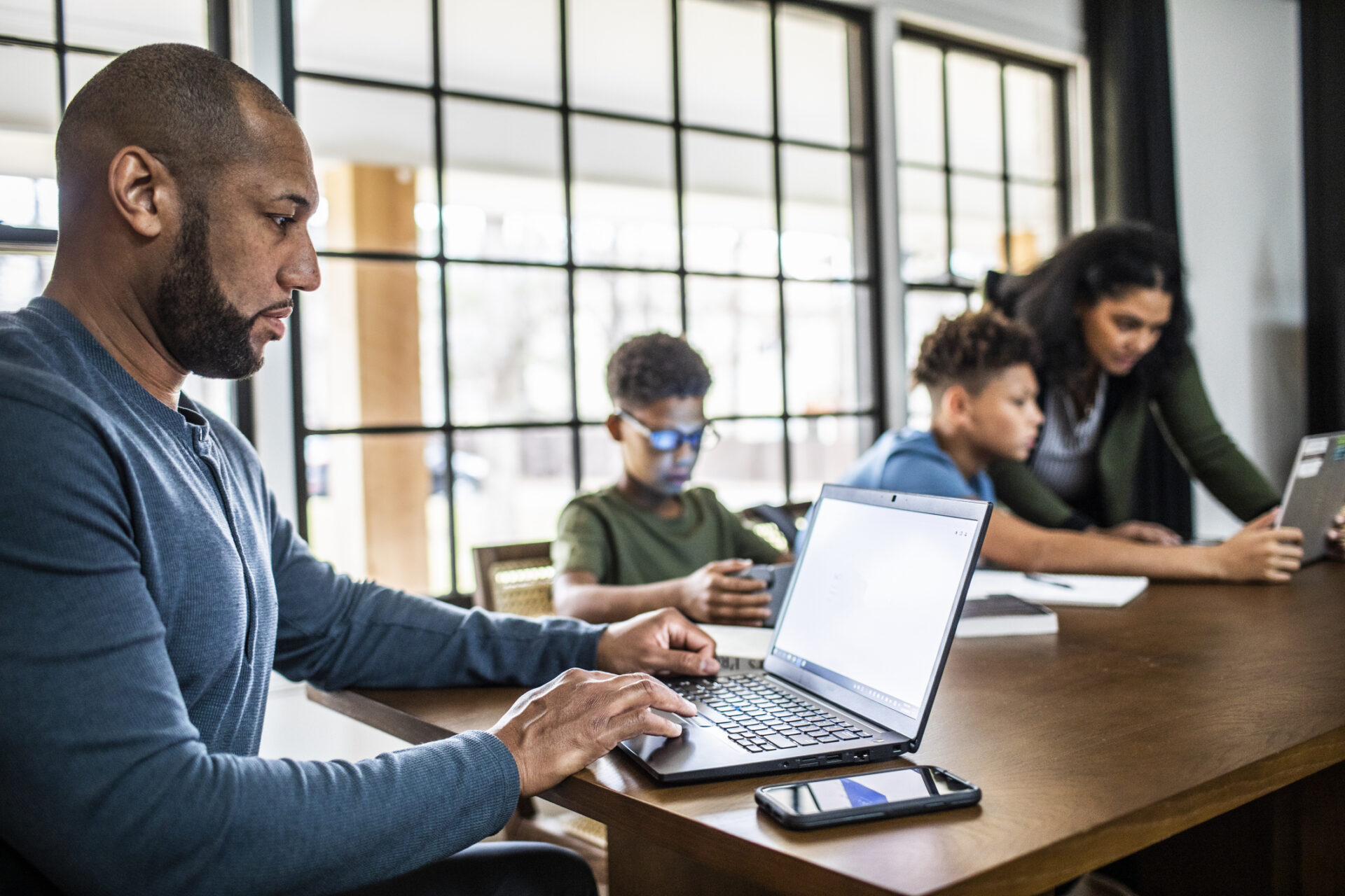 Black households, family, work