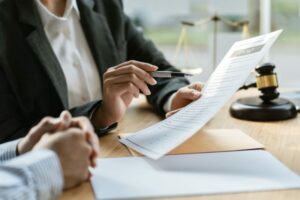 Mediation client meeting lawyer consulting government help, Businessman and Male lawyer or judge consult having team meeting with client, Law and Legal services concept