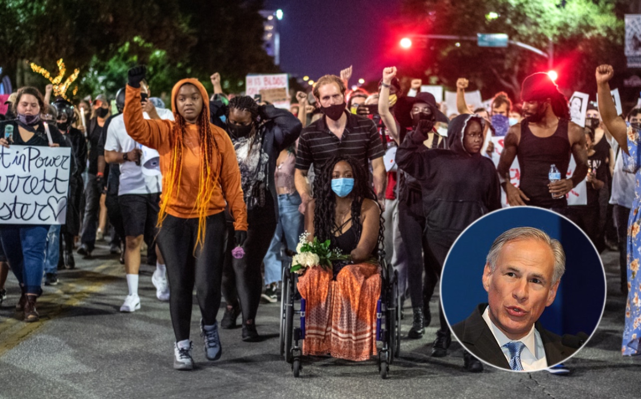 Gov. Greg Abott, BLM Protestor