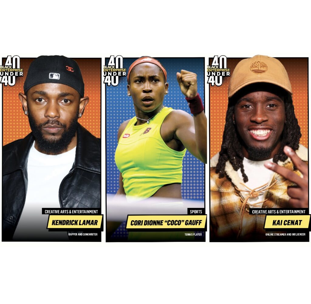 Kendrick Lamar, Coco Gauff, Kai Cent Among BLACK ENTERPRISE 40 Under 40 Honorees