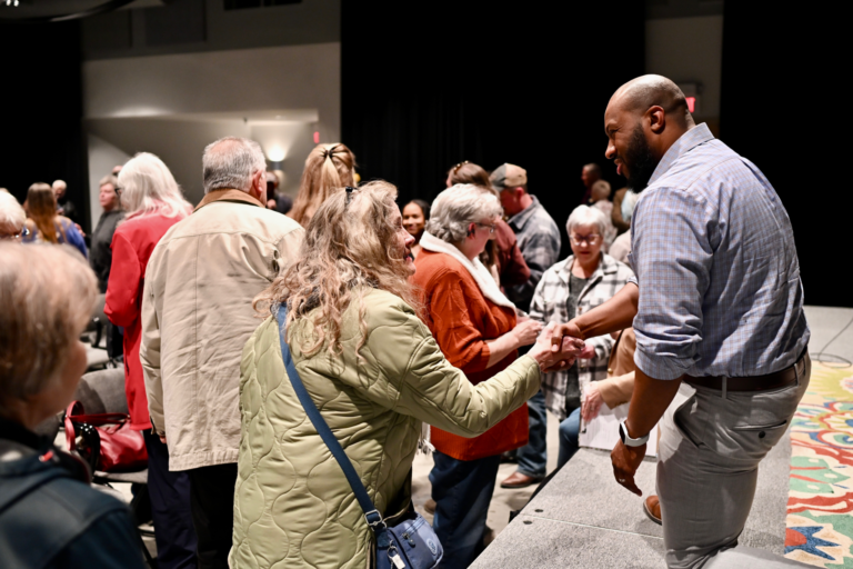 Julian Beaudion at a town hall in Sioux Falls South Dakota
